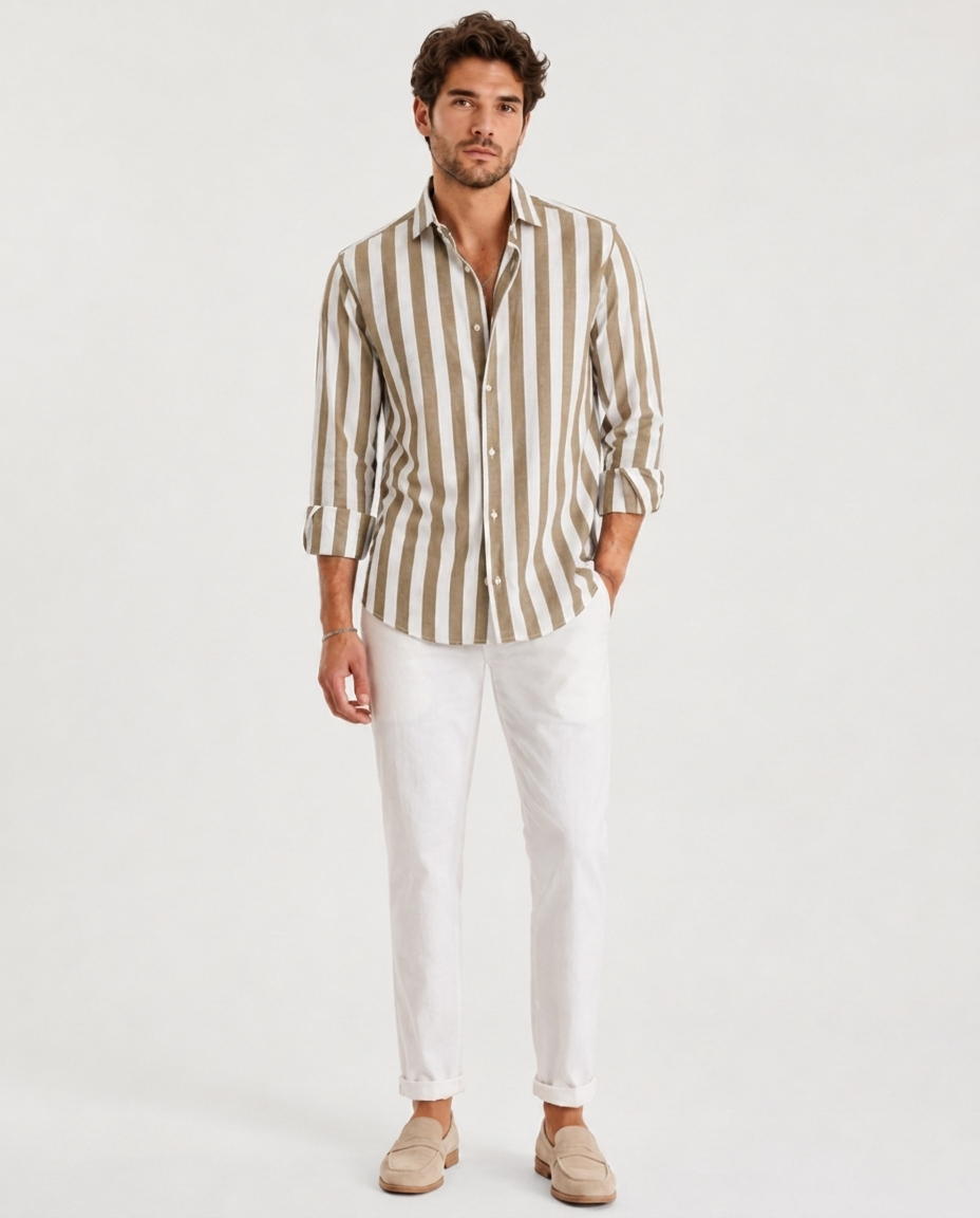 Chemise Décontractée à Manches Longues – Coupe Classique, Pour le Quotidien