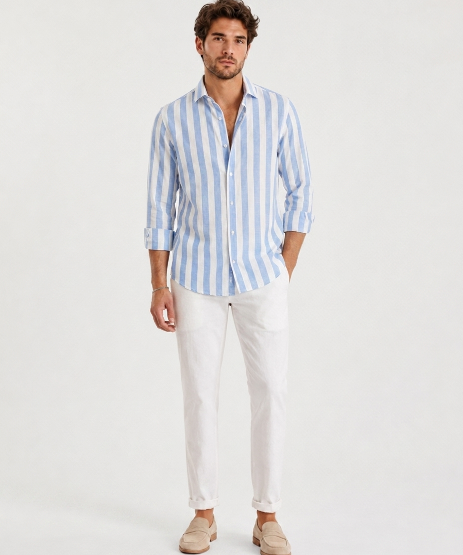 Chemise Décontractée à Manches Longues – Coupe Classique, Pour le Quotidien