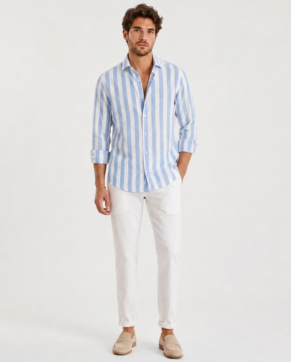 Chemise Décontractée à Manches Longues – Coupe Classique, Pour le Quotidien