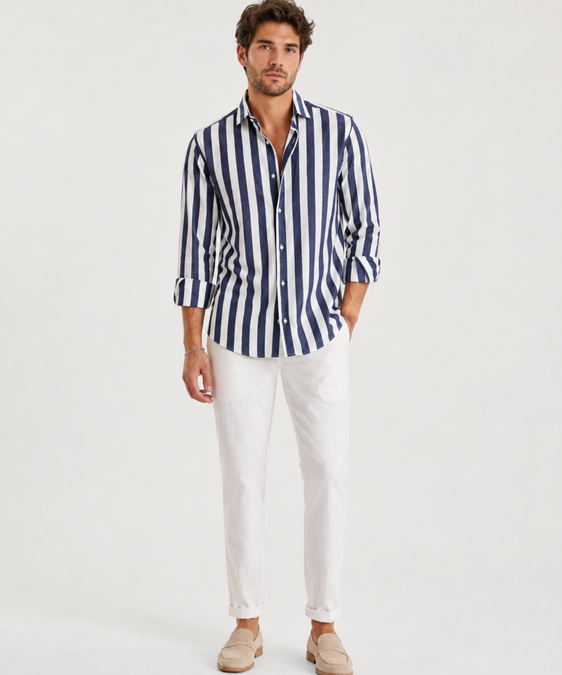 Chemise Décontractée à Manches Longues – Coupe Classique, Pour le Quotidien