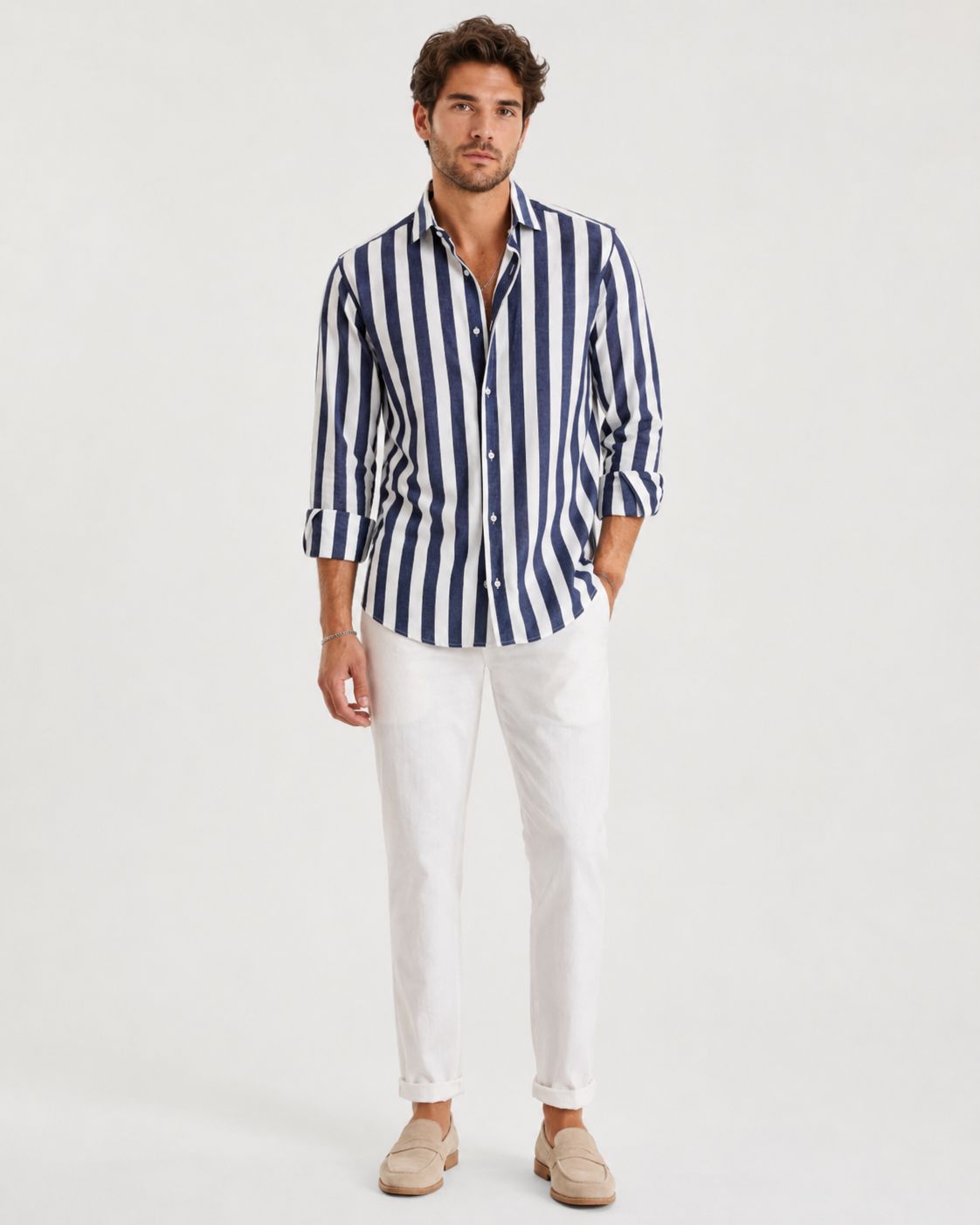 Chemise Décontractée à Manches Longues – Coupe Classique, Pour le Quotidien
