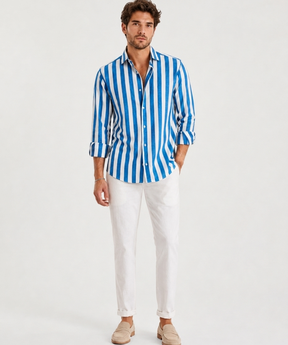 Chemise Décontractée à Manches Longues – Coupe Classique, Pour le Quotidien