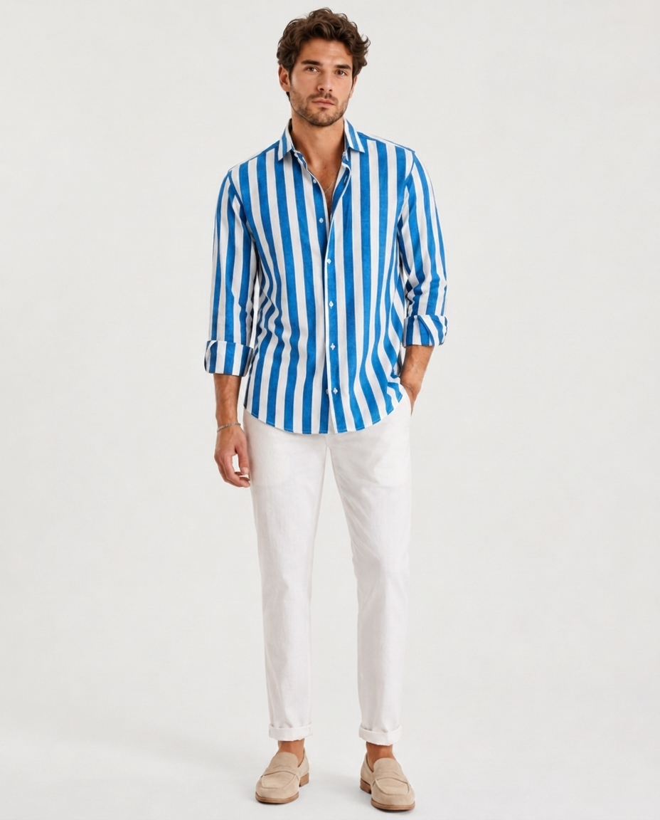 Chemise Décontractée à Manches Longues – Coupe Classique, Pour le Quotidien