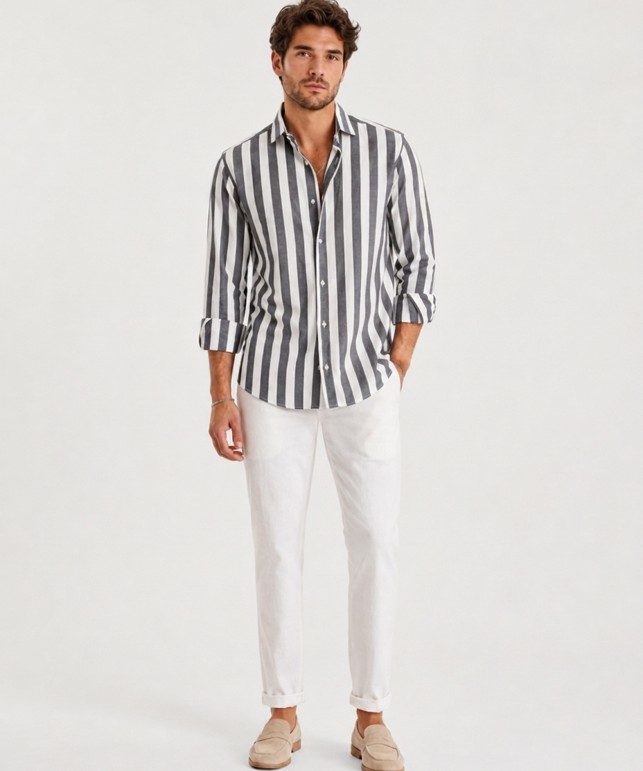 Chemise Décontractée à Manches Longues – Coupe Classique, Pour le Quotidien