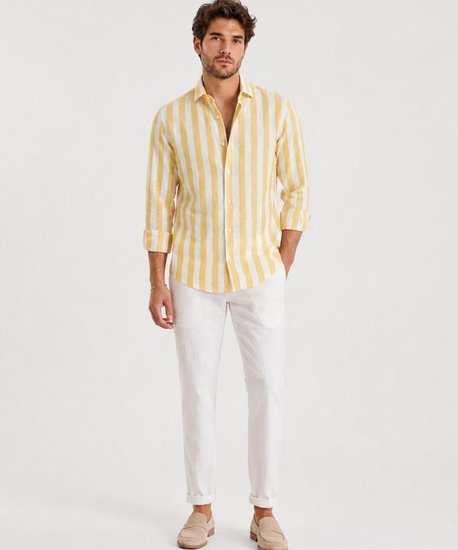 Chemise Décontractée à Manches Longues – Coupe Classique, Pour le Quotidien