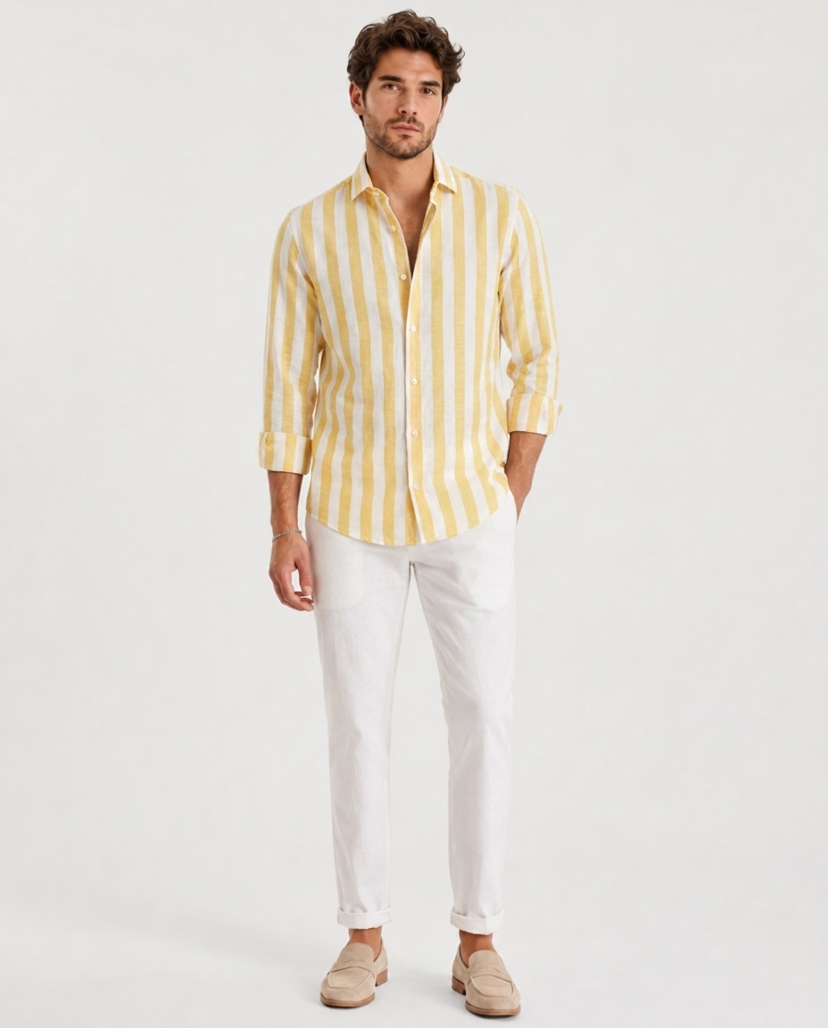 Chemise Décontractée à Manches Longues – Coupe Classique, Pour le Quotidien
