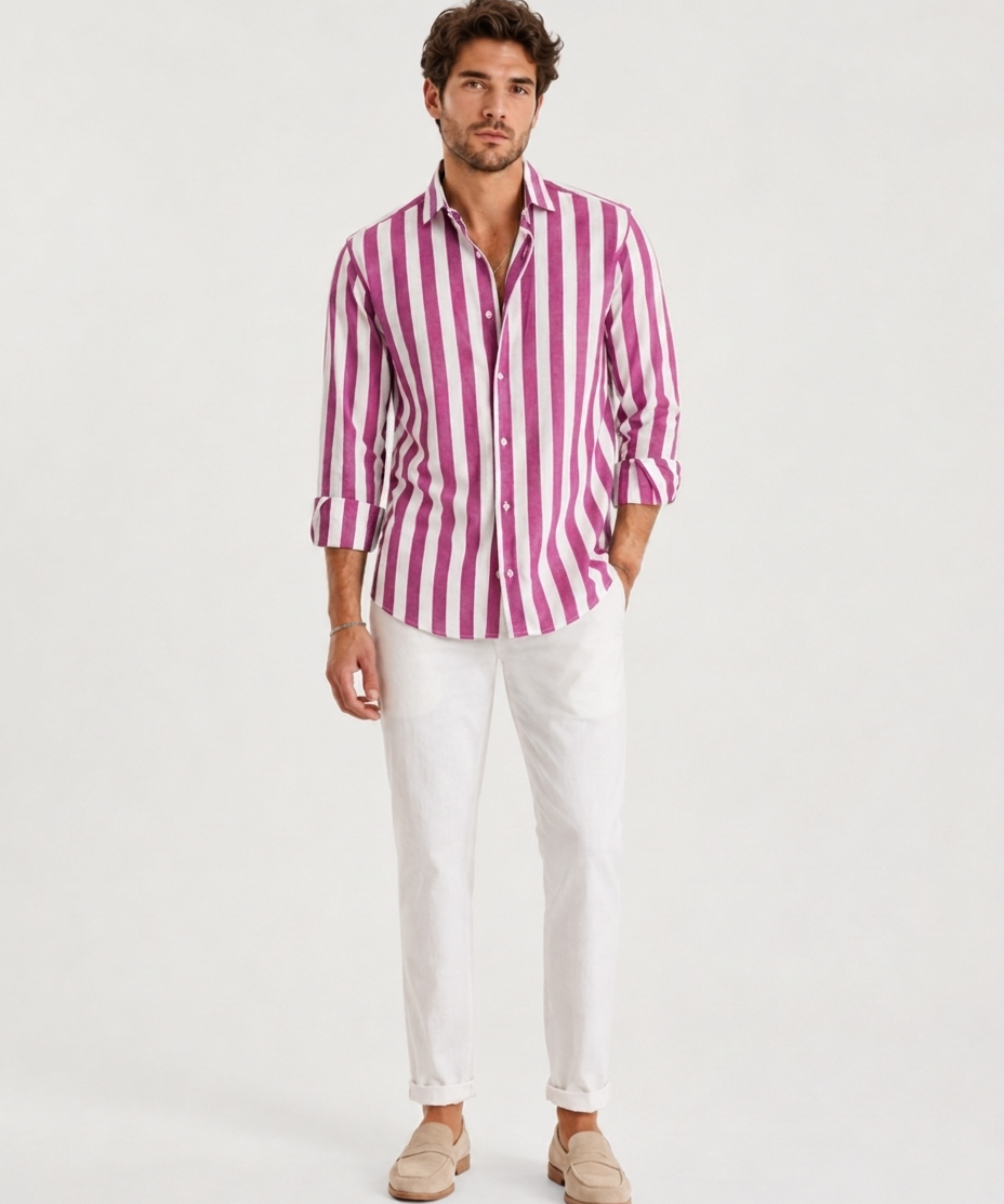 Chemise Décontractée à Manches Longues – Coupe Classique, Pour le Quotidien