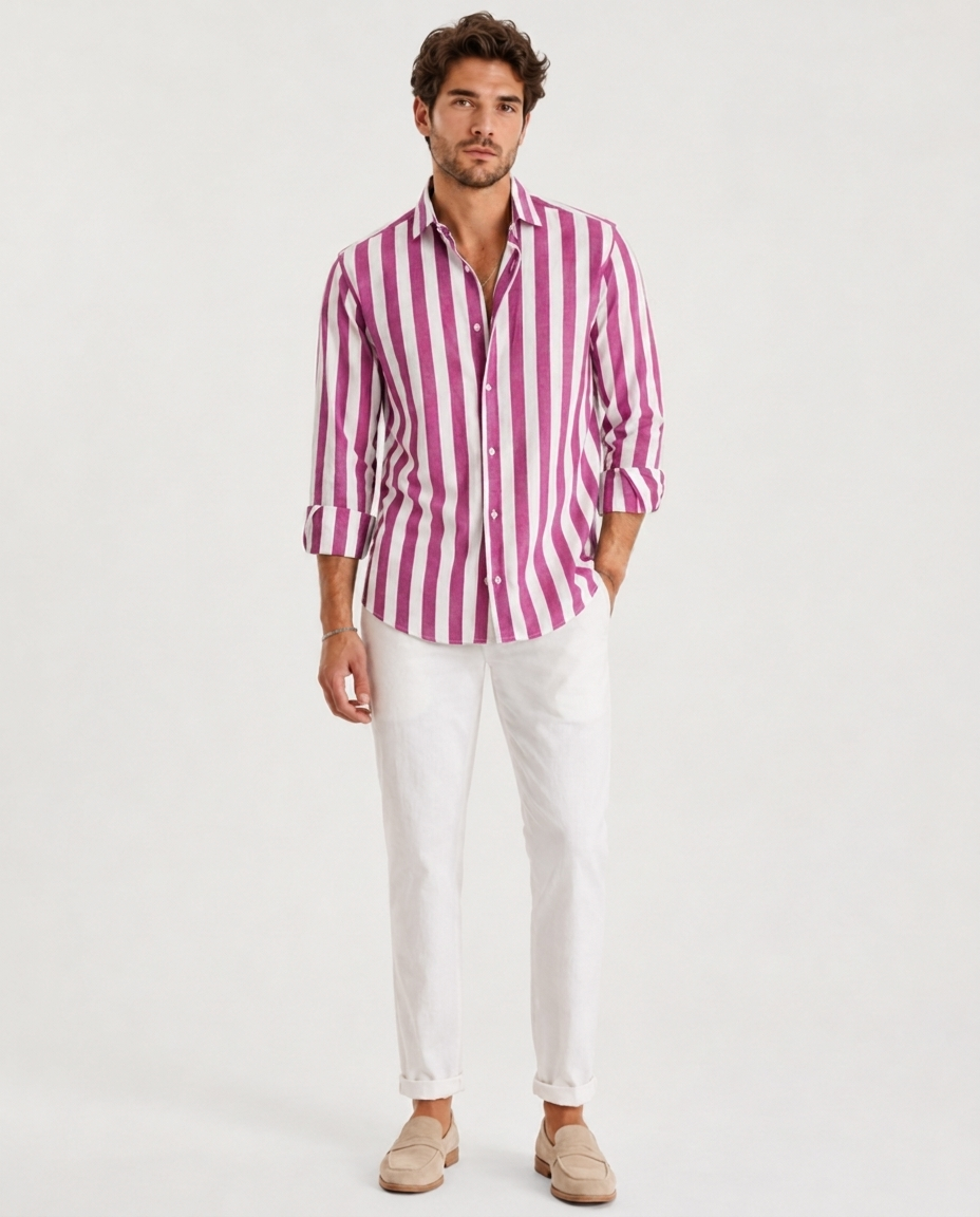 Chemise Décontractée à Manches Longues – Coupe Classique, Pour le Quotidien