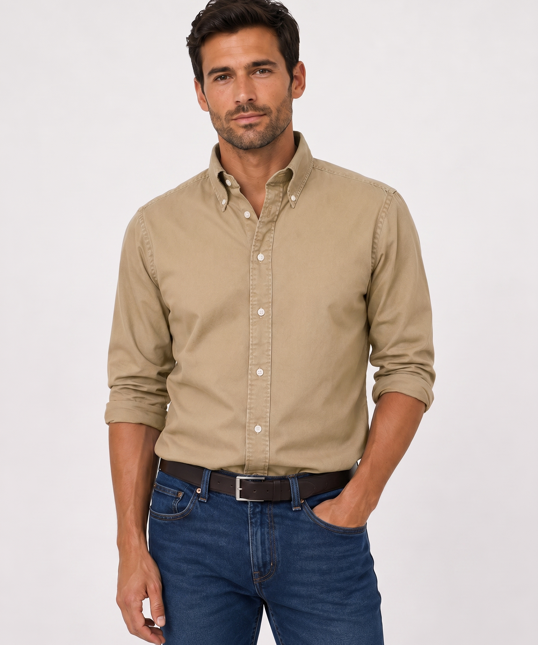 Chemise en Lin pour Homme – Tissu Respirant Coupe Regular Pour Vacances et Quotidien