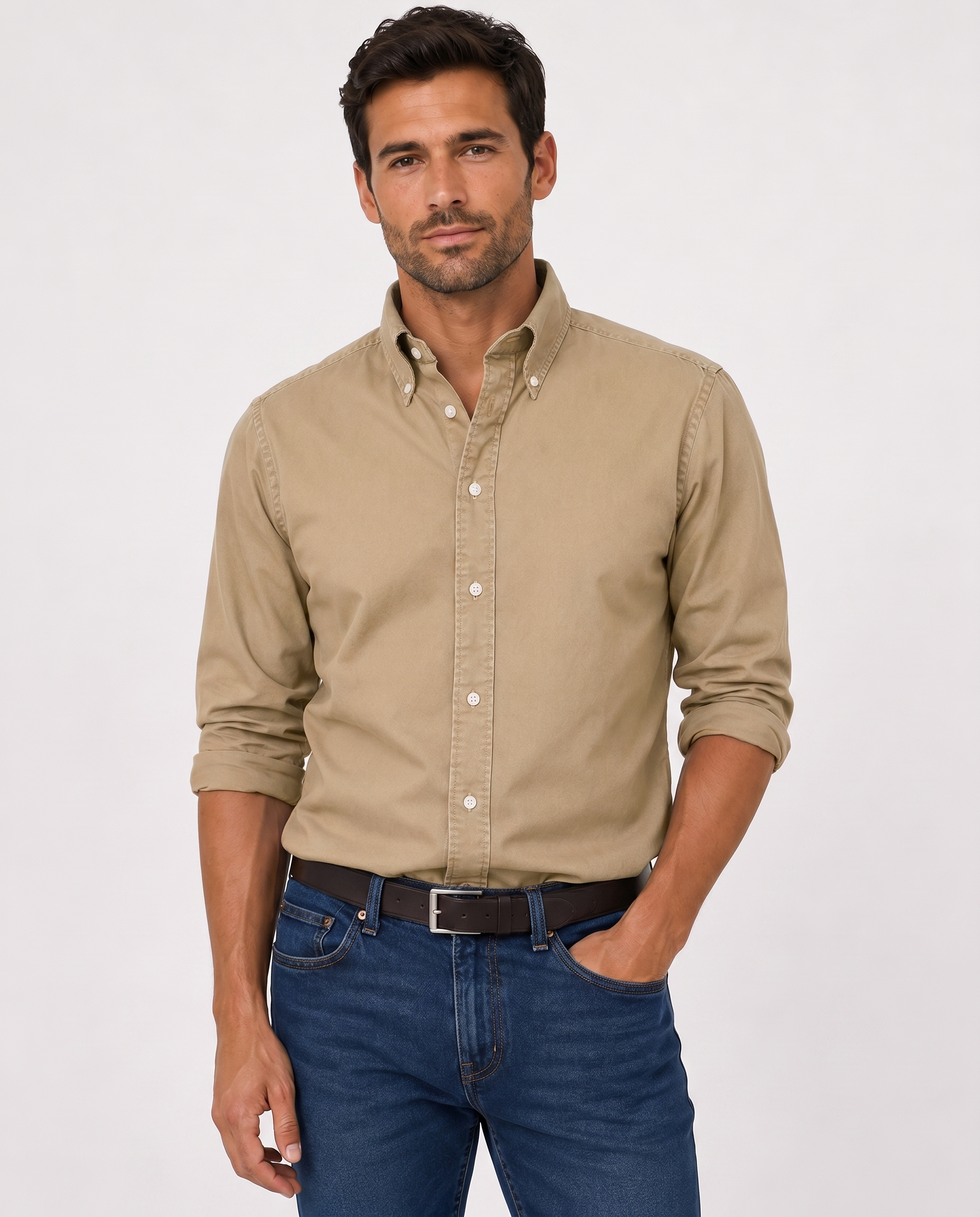 Chemise en Lin pour Homme – Tissu Respirant Coupe Regular Pour Vacances et Quotidien