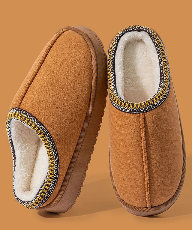 Chaussons en Peluche – Semelle ÉVA épaisse, modèle à enfiler, pour la maison au quotidien