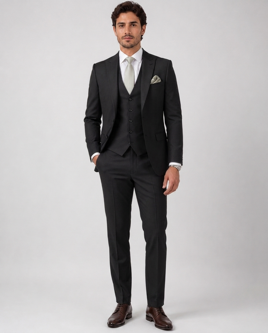 Costume homme 3 pièces – Coupe ajustée, ensemble complet, pour cérémonie
