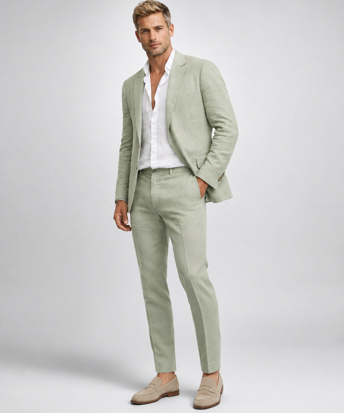 Costume homme – Coupe ajustée, Ensemble deux pièces, Mariage et mi-saison
