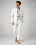 Costume homme en lin – Coupe slim, style décontracté, tenue professionnelle