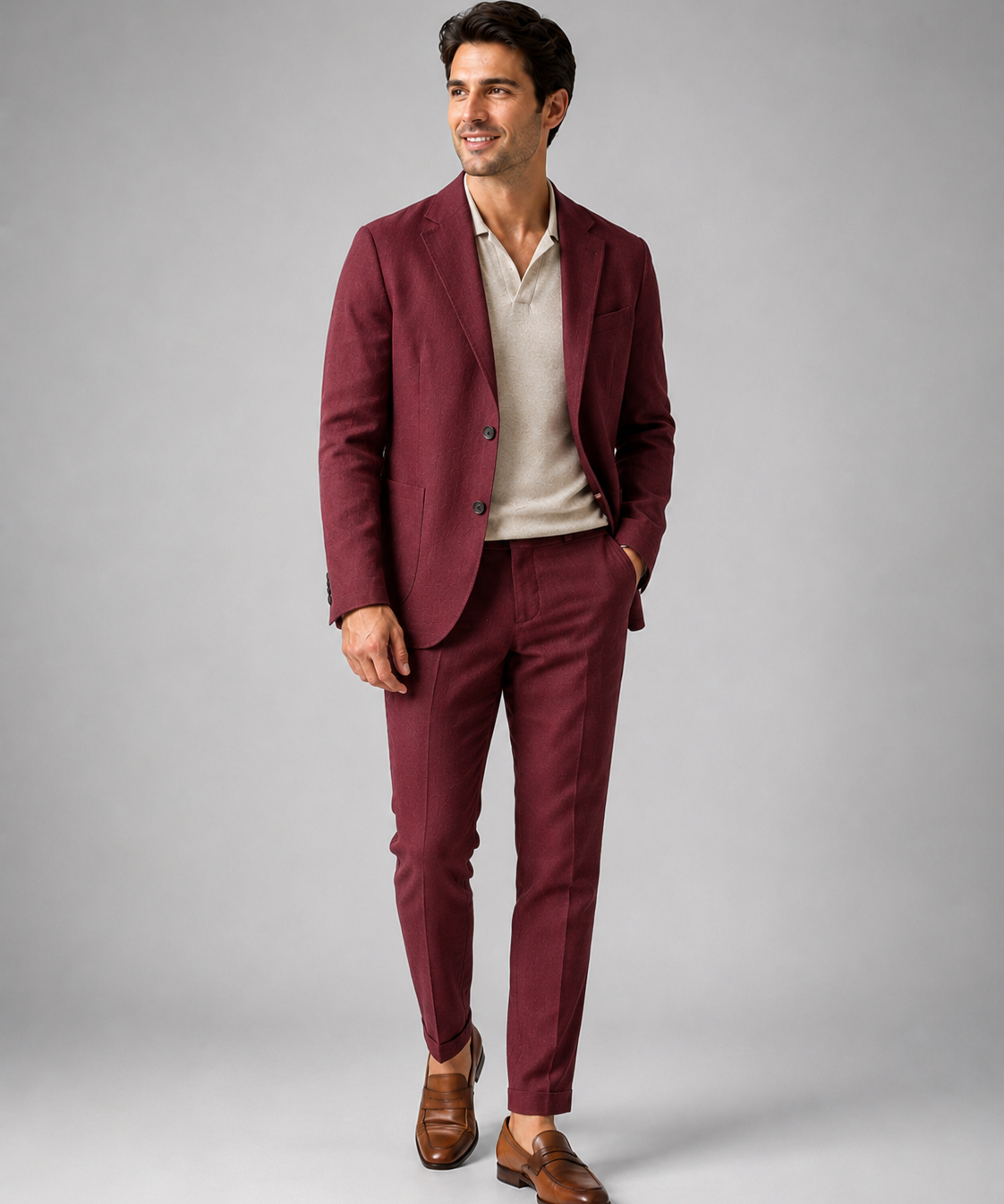 Costume homme en lin – Coupe slim, style décontracté, tenue professionnelle