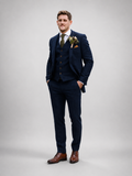 Costume trois pièces homme – Coupe slim, tweed chevron, tenue de cérémonie