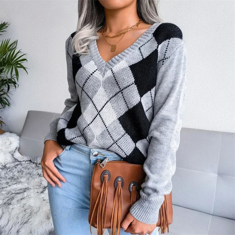 Pull Femme à Col en V pour l’Hiver