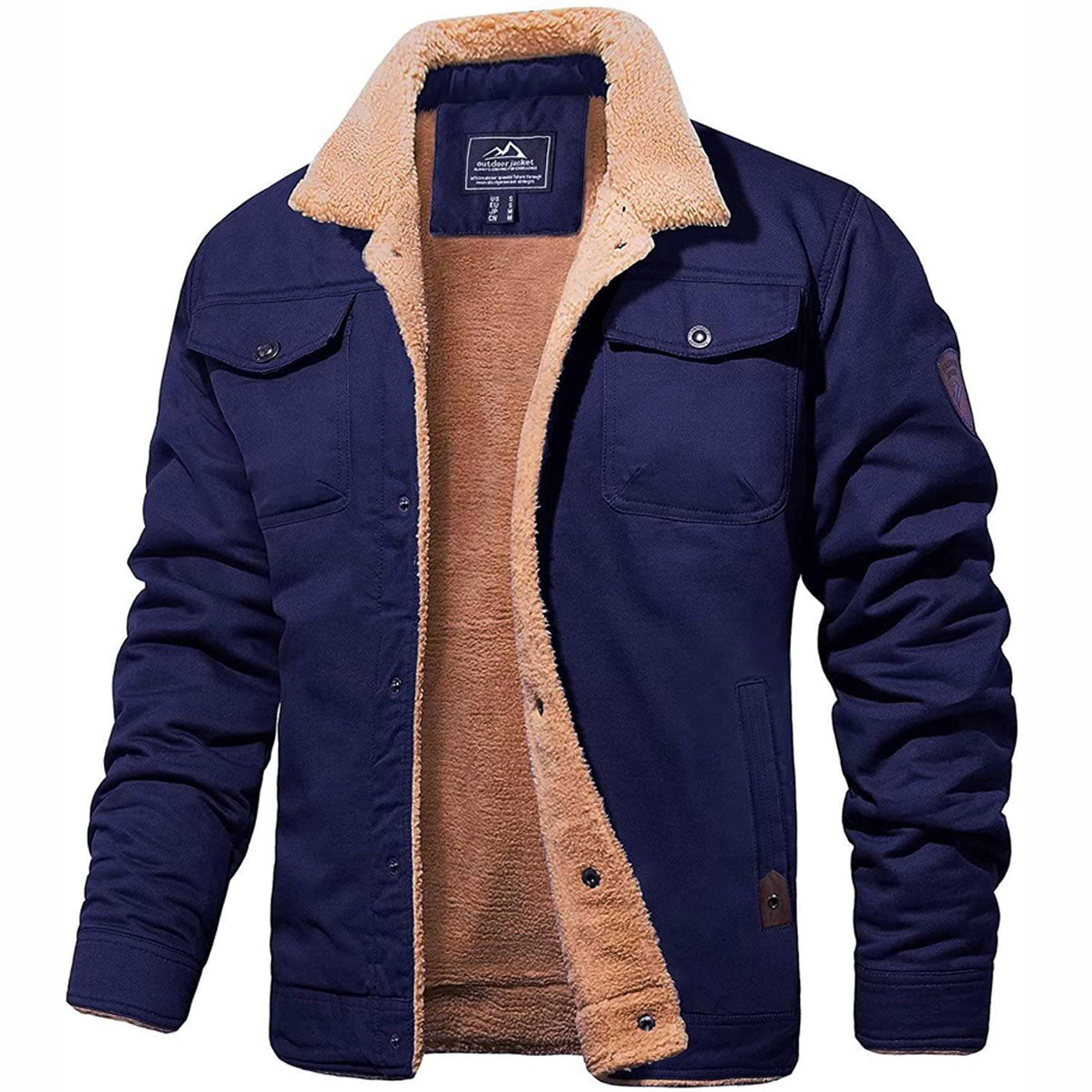 Veste d’Hiver en Sherpa Chaud pour Homme