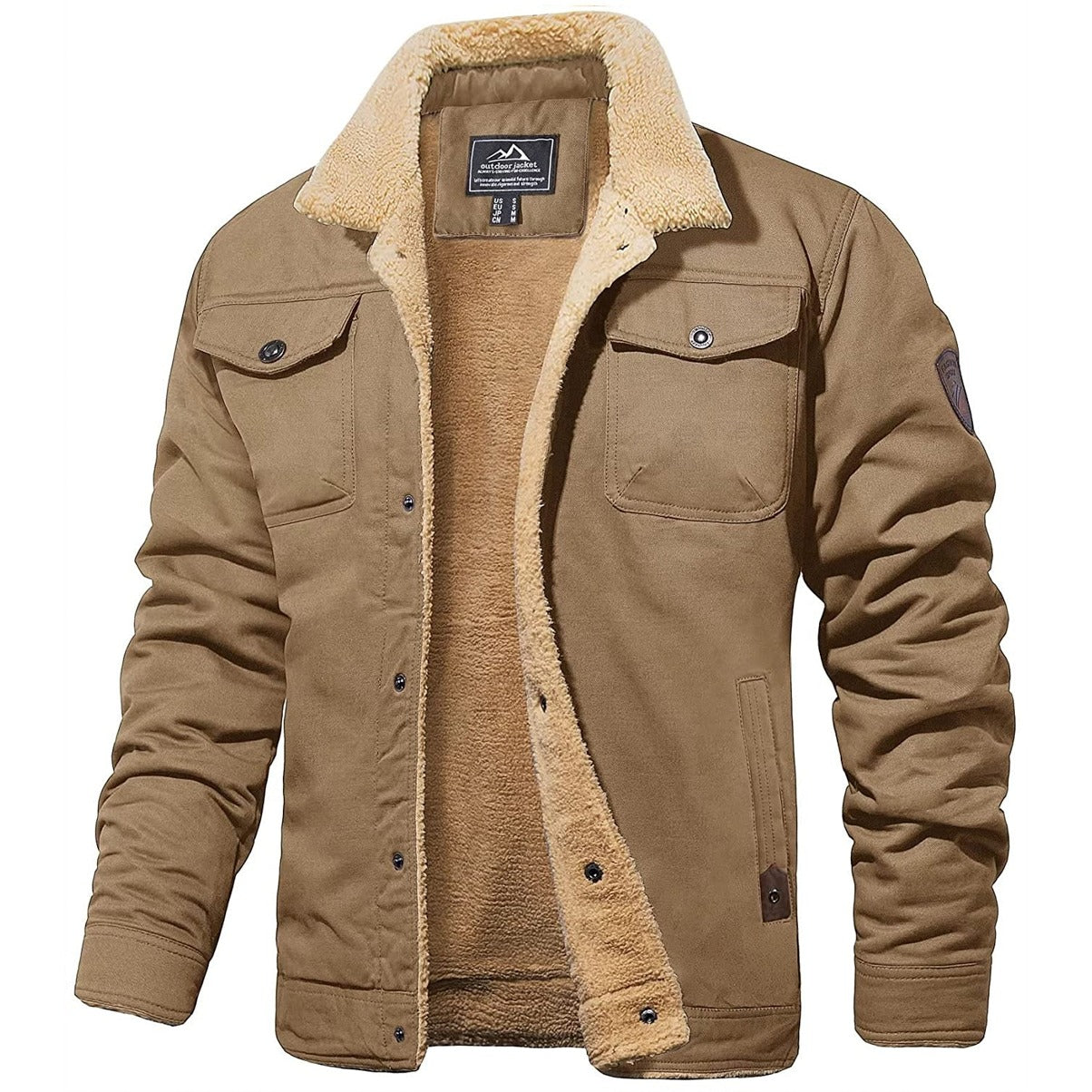 Veste d’Hiver en Sherpa Chaud pour Homme