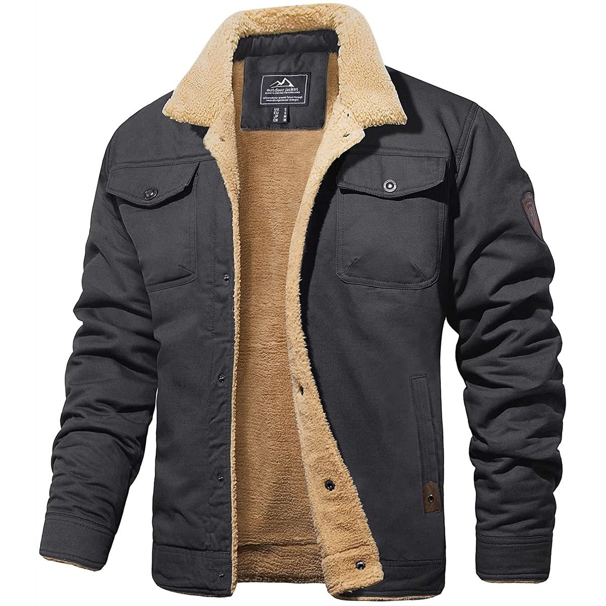 Veste d’Hiver en Sherpa Chaud pour Homme