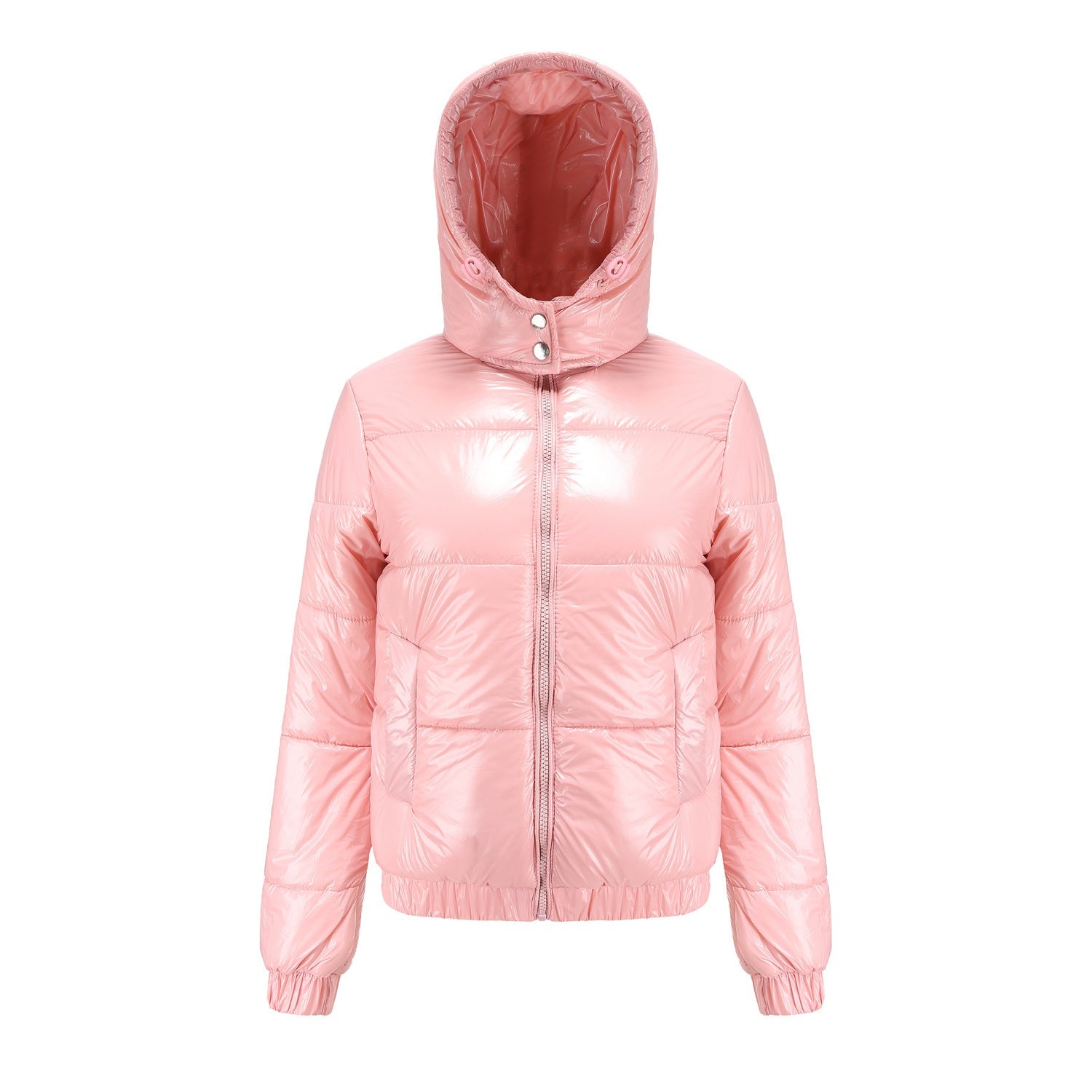 Veste Matelassée Brillante pour Femme avec Capuche – Style Chic