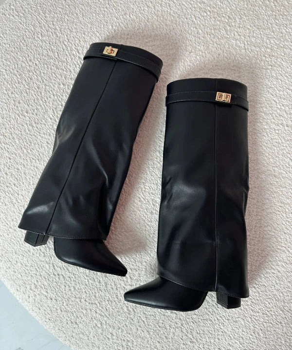 Bottes à Talons Élégantes en Cuir PU – Style Chic & Raffiné