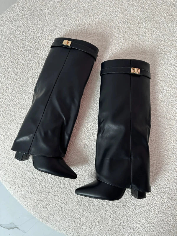 Bottes à Talons Élégantes en Cuir PU – Style Chic & Raffiné