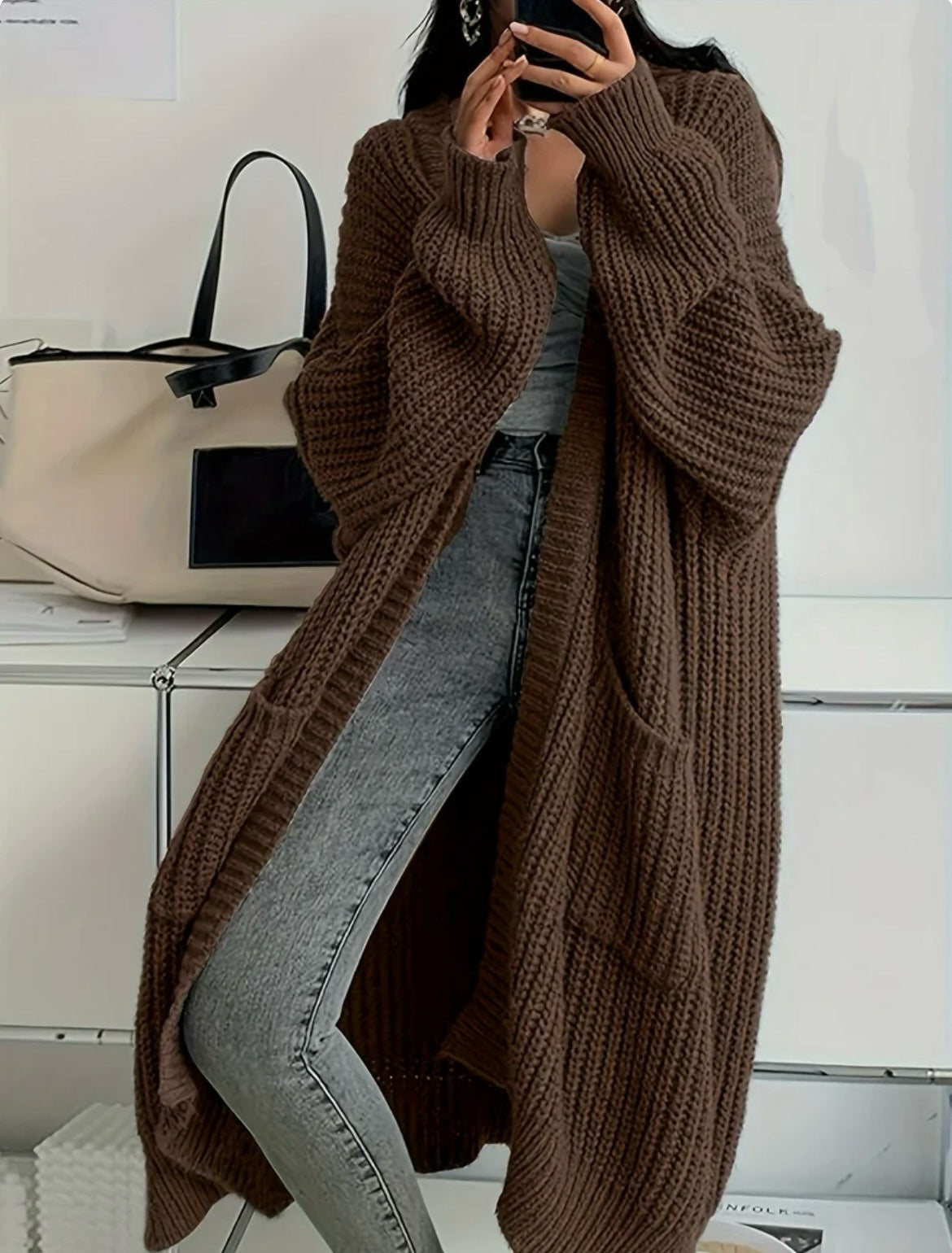 Manteau en Tricot Oversize pour Femme – Doux & Moderne