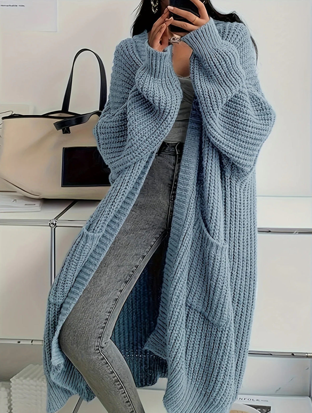 Manteau en Tricot Oversize pour Femme – Doux & Moderne