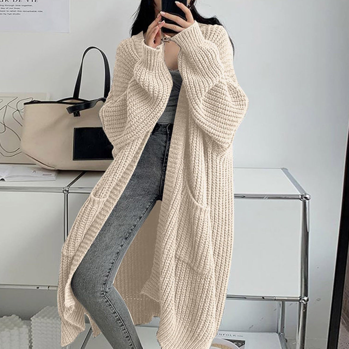 Manteau en Tricot Oversize pour Femme – Doux & Moderne