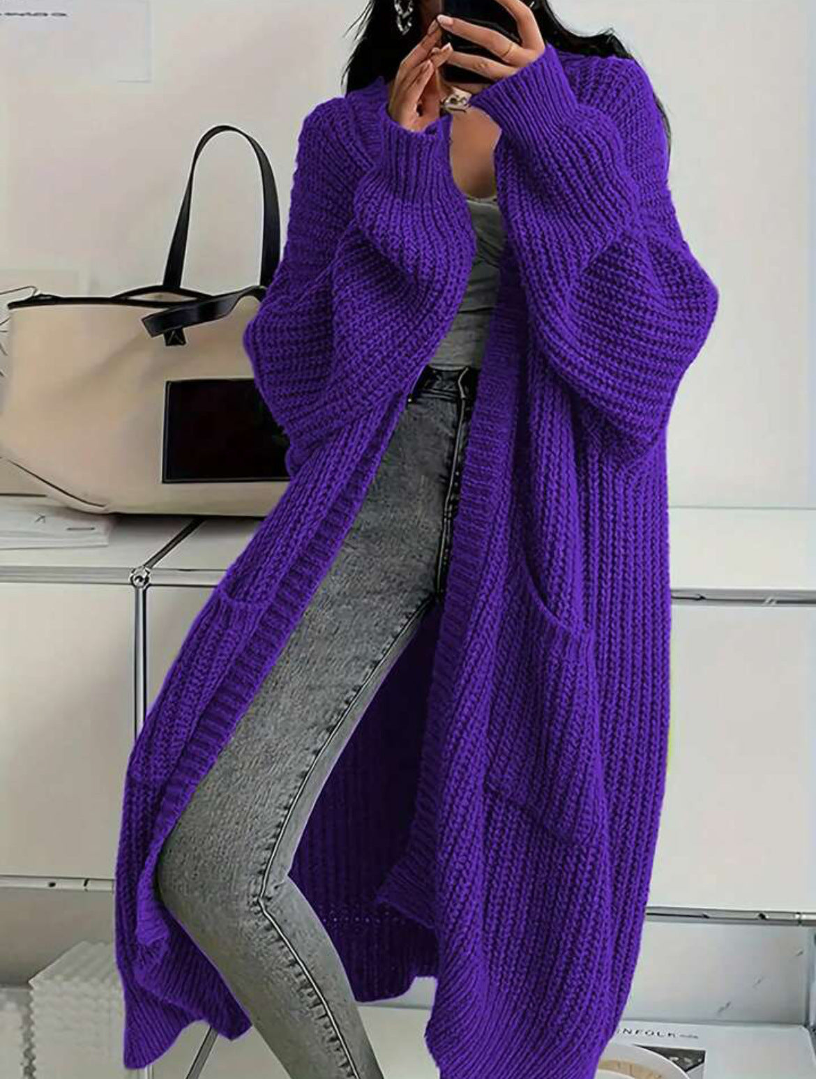 Manteau en Tricot Oversize pour Femme – Doux & Moderne