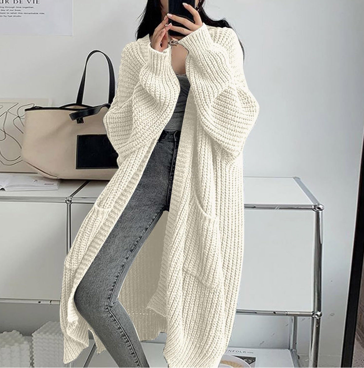 Manteau en Tricot Oversize pour Femme – Doux & Moderne