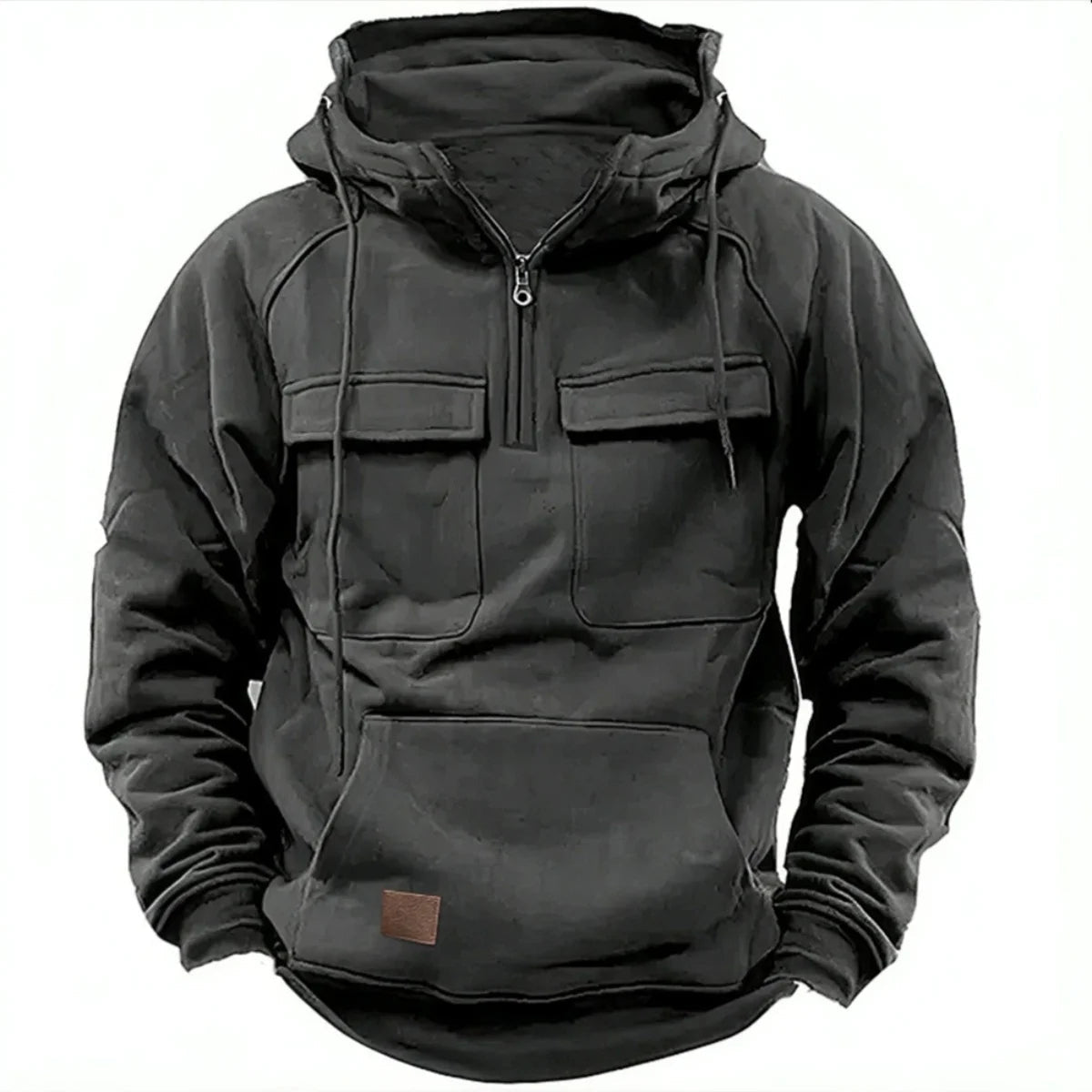 Hoodie à Capuche & Col Zippé Tendance