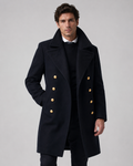 Manteau Long à Double Boutonnage – Col Revers Classique, Coupe Longue pour le Quotidien