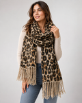 Écharpe Tricotée à Motif Animalier – Texture douce, coupe enveloppante, pour l’hiver