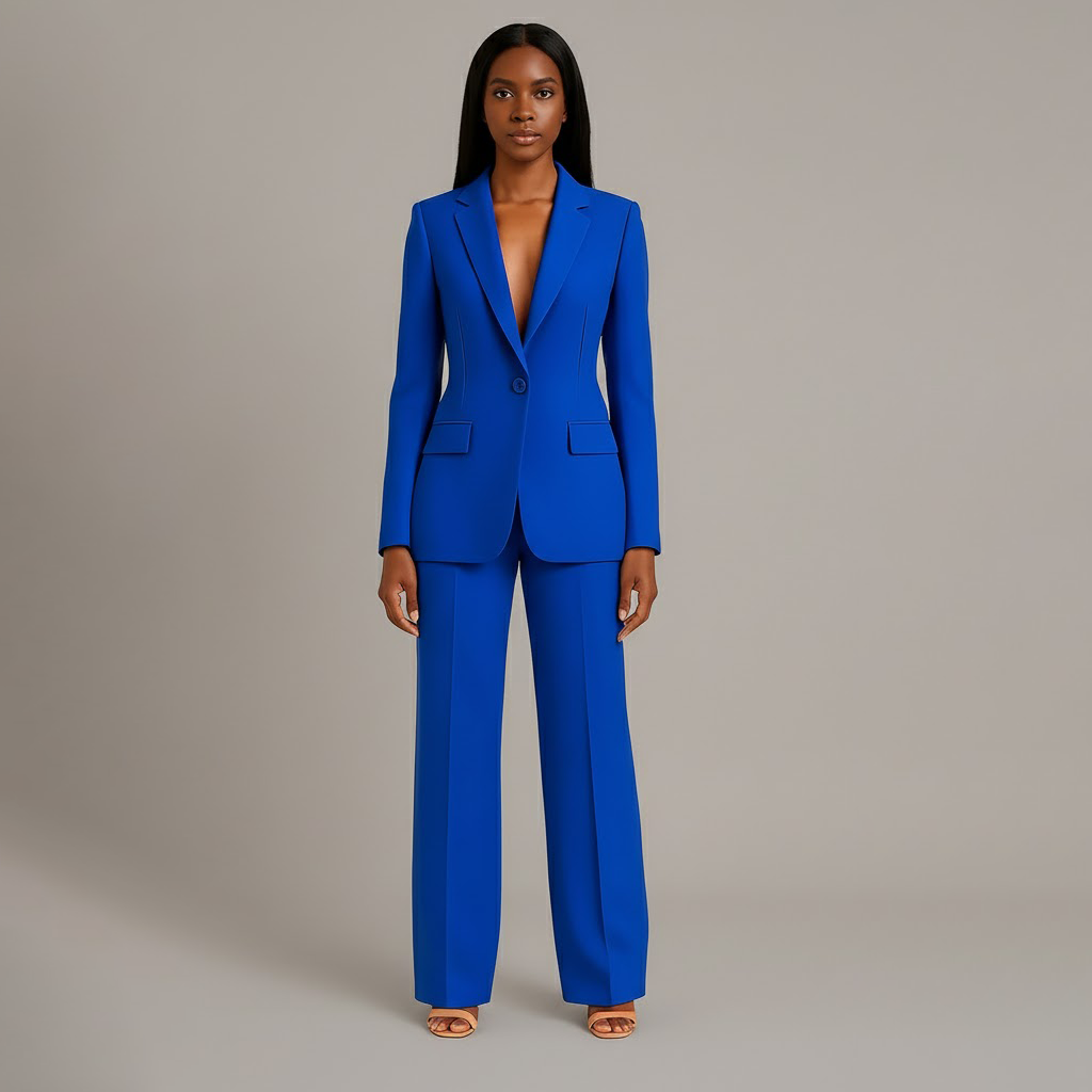 Ensemble de Costume Femme Chic avec Blazer Long Sur Mesure