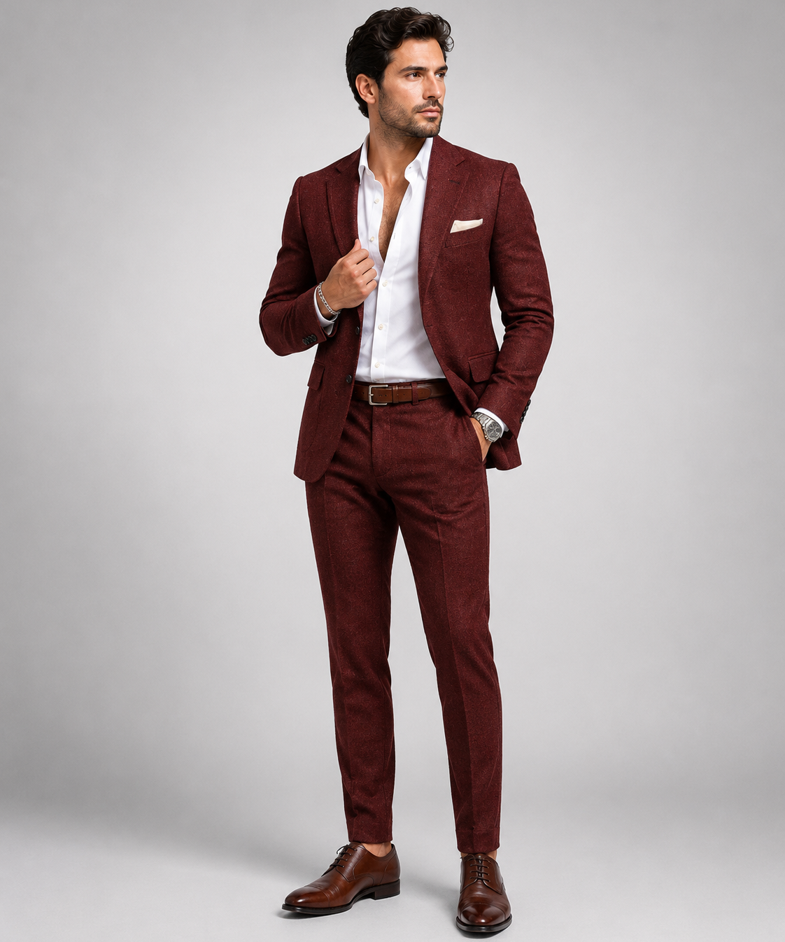 Ensemble en Lin pour Homme – Blazer Slim Fit, Coupe Élancée, Pour Mariage et Cérémonie