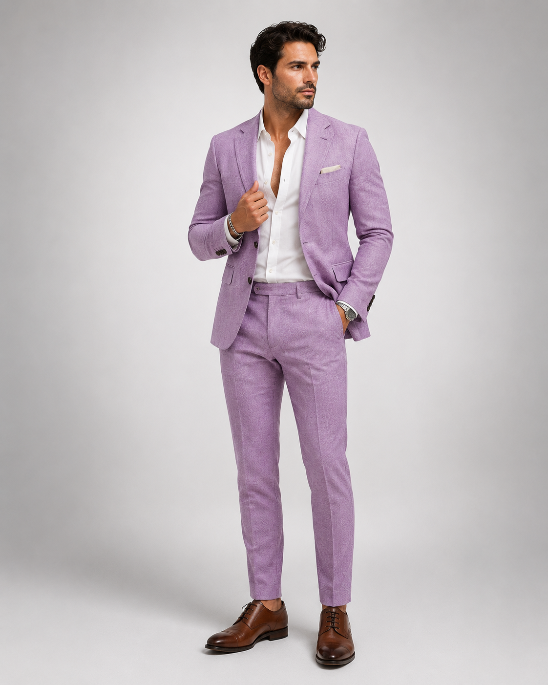 Ensemble en Lin pour Homme – Blazer Slim Fit, Coupe Élancée, Pour Mariage et Cérémonie