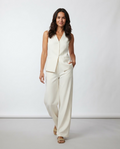 Ensemble femme – Haut sans manches structuré, pantalon fluide, style contemporain