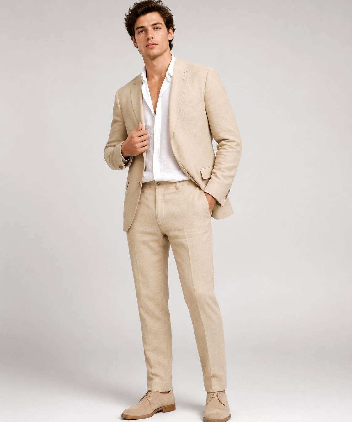 Ensemble homme deux pièces – Coupe regular, col rond, pour le quotidien et les sorties