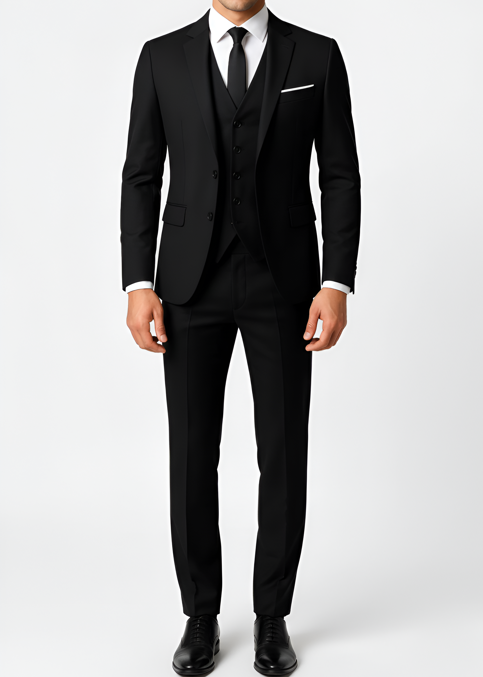Costume homme classique en mélange de laine avec gilet intégré