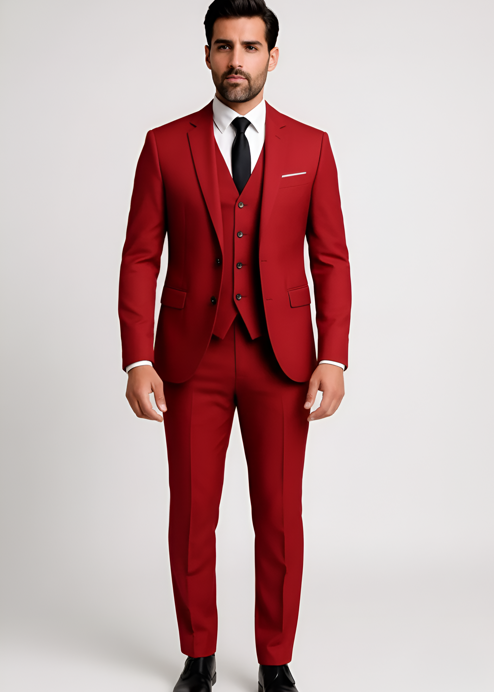 Costume homme classique en mélange de laine avec gilet intégré