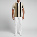 Polo homme slim à zip au design rayé moderne