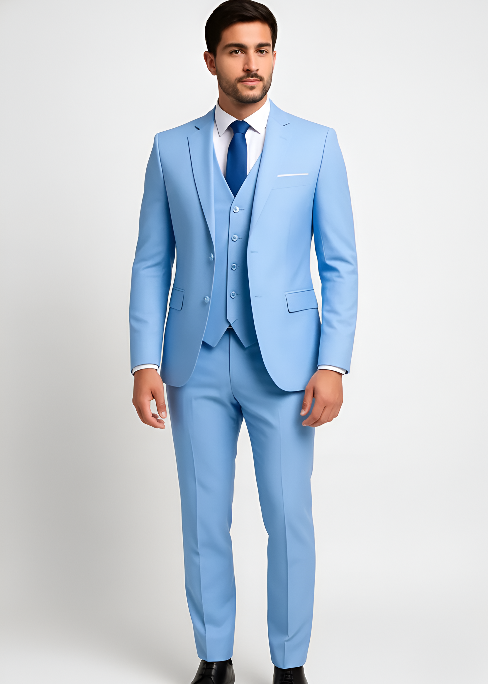 Costume homme classique en mélange de laine avec gilet intégré
