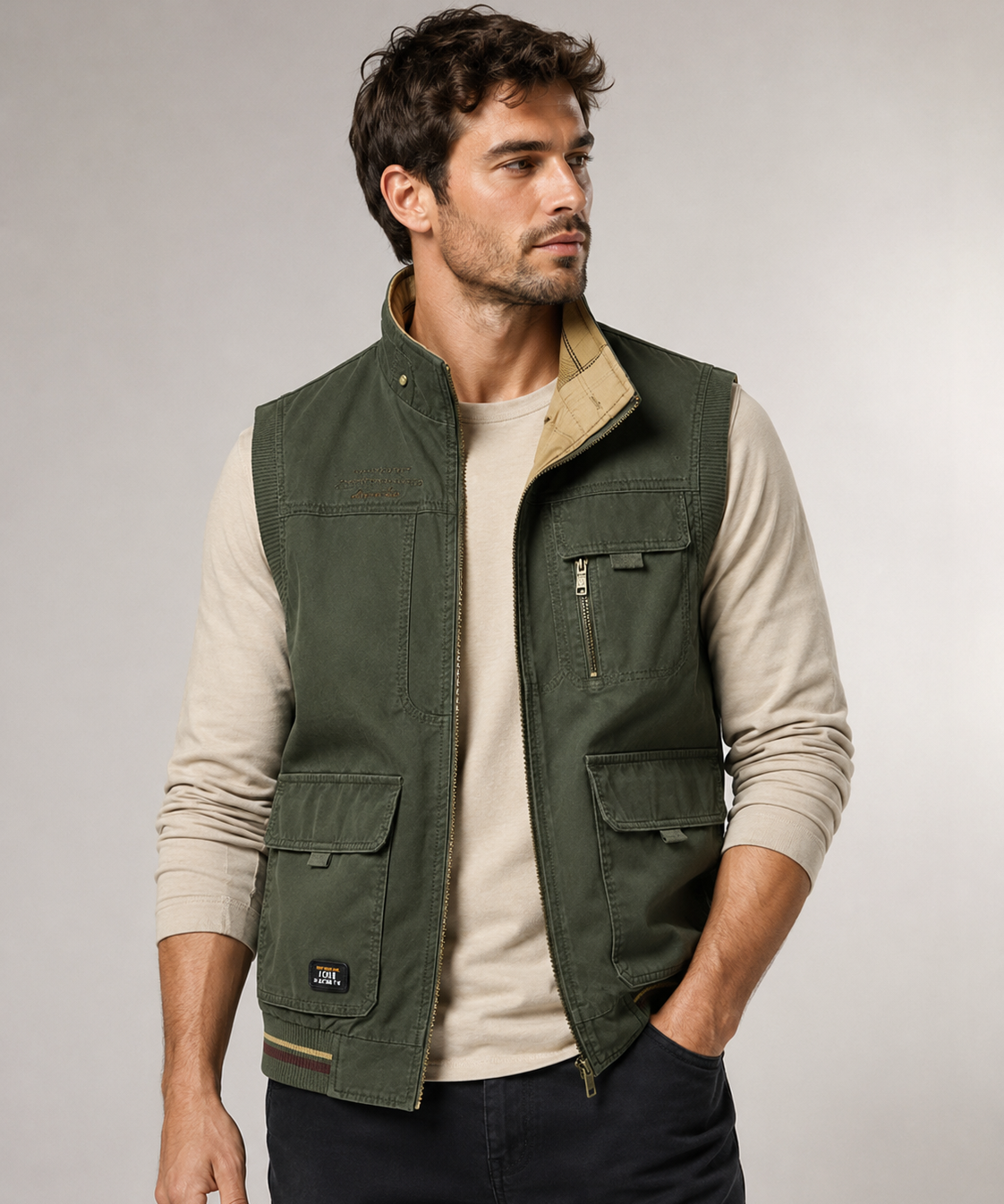 Gilet en coton pour homme – Design raffiné, épaules structurées, au quotidien et habillé