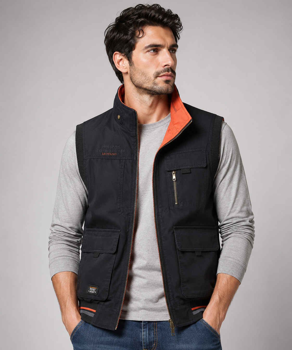 Gilet en coton pour homme – Design raffiné, épaules structurées, au quotidien et habillé