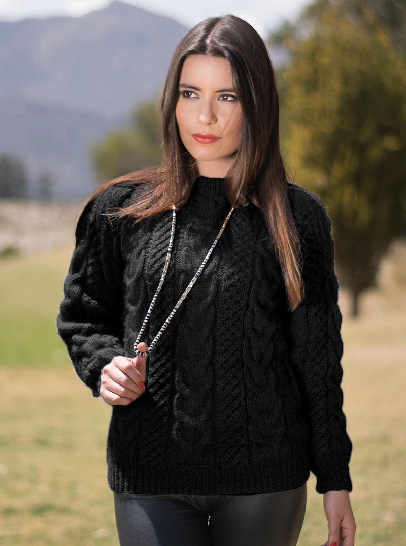 Pull Alpaga Tricoté Main & Luxe Artisanal