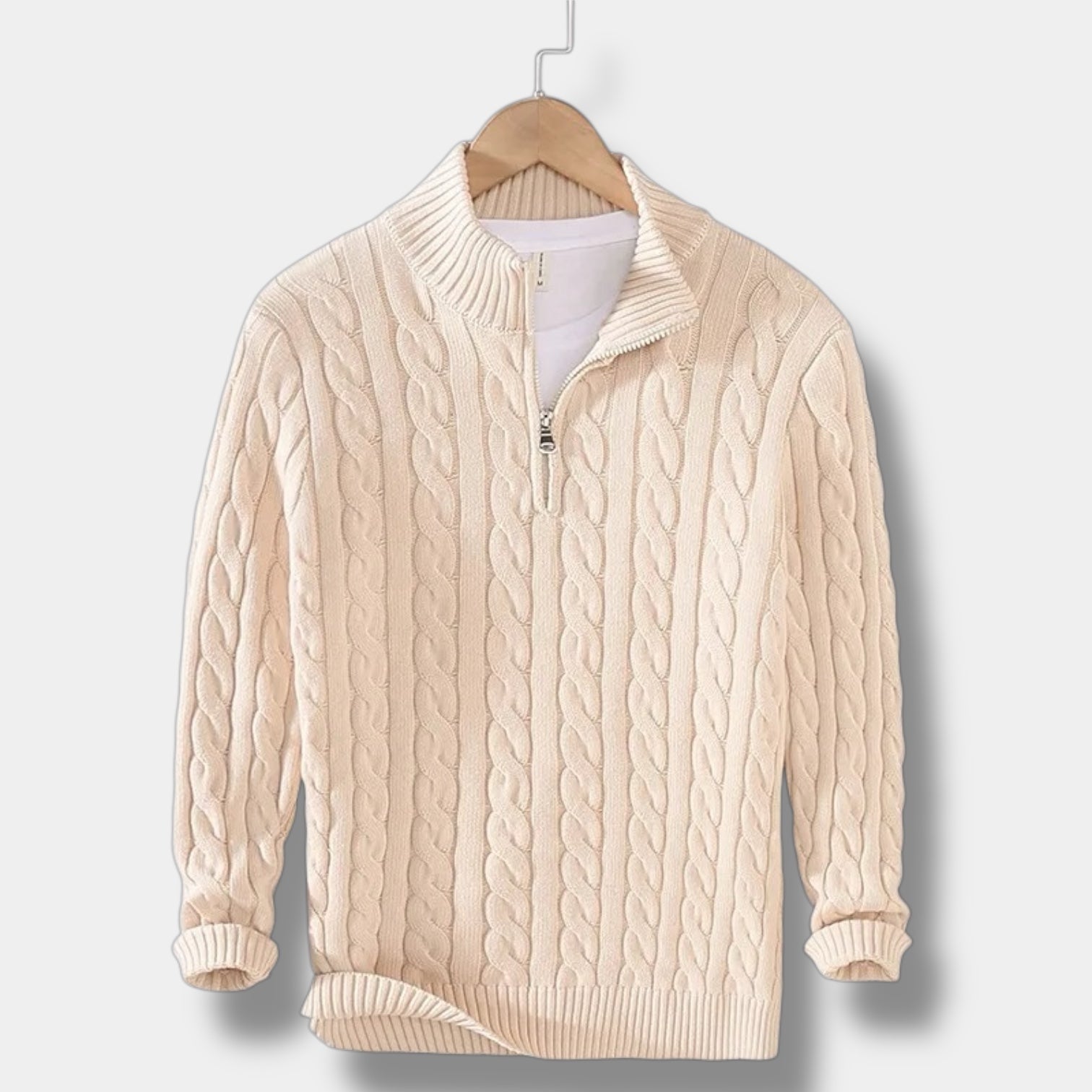 Pull homme Edward Jacquard à col montant et demi-zip