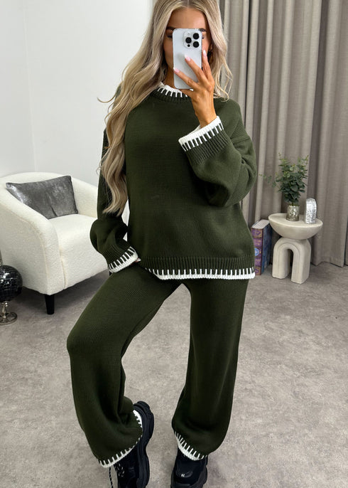 Lounge Set Women's Cozy Knit Sweater & Pants Ensemble
