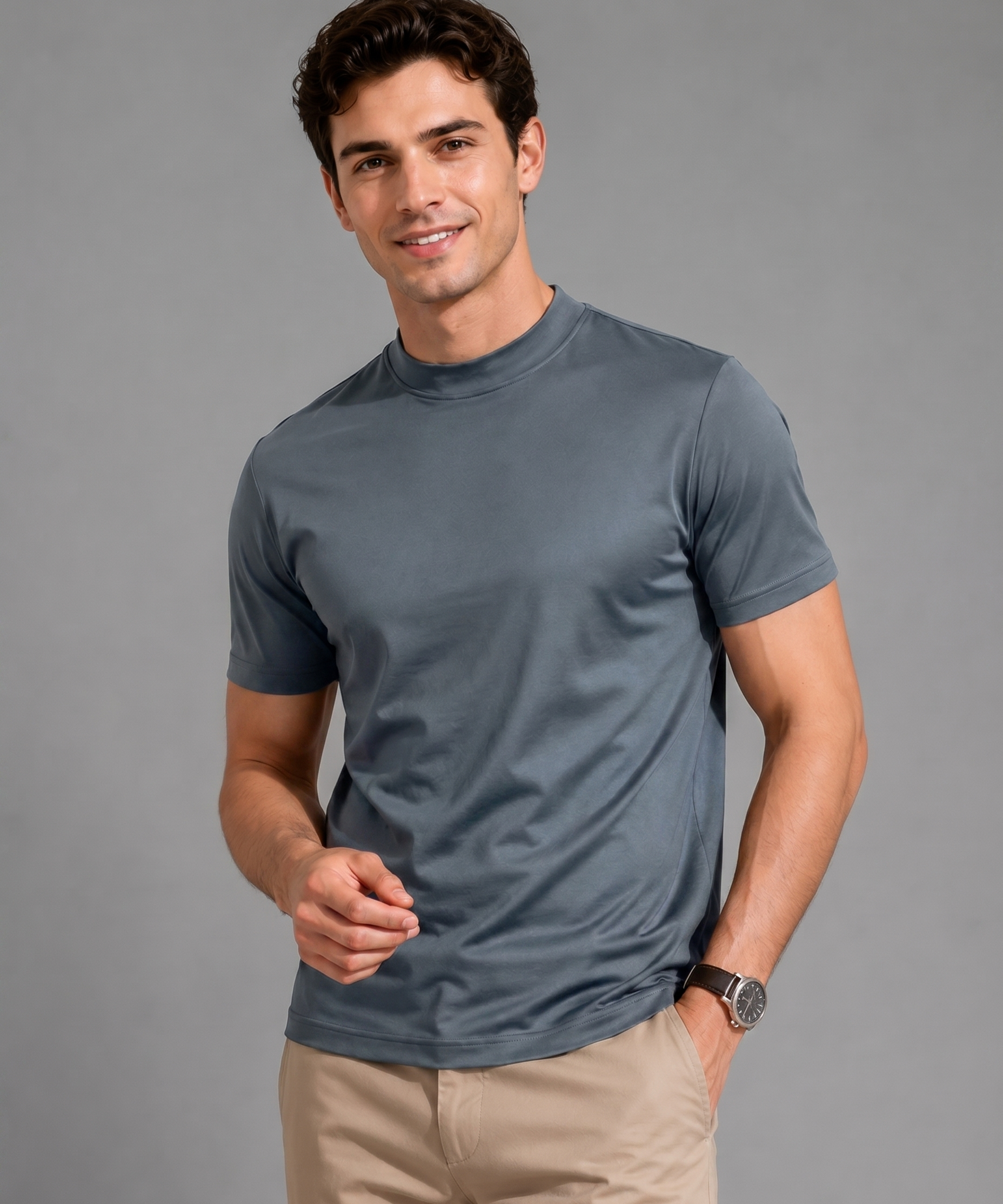 T-shirt Mercerisé Respirant – Coupe Ajustée en Coton Premium, Pour le Quotidien